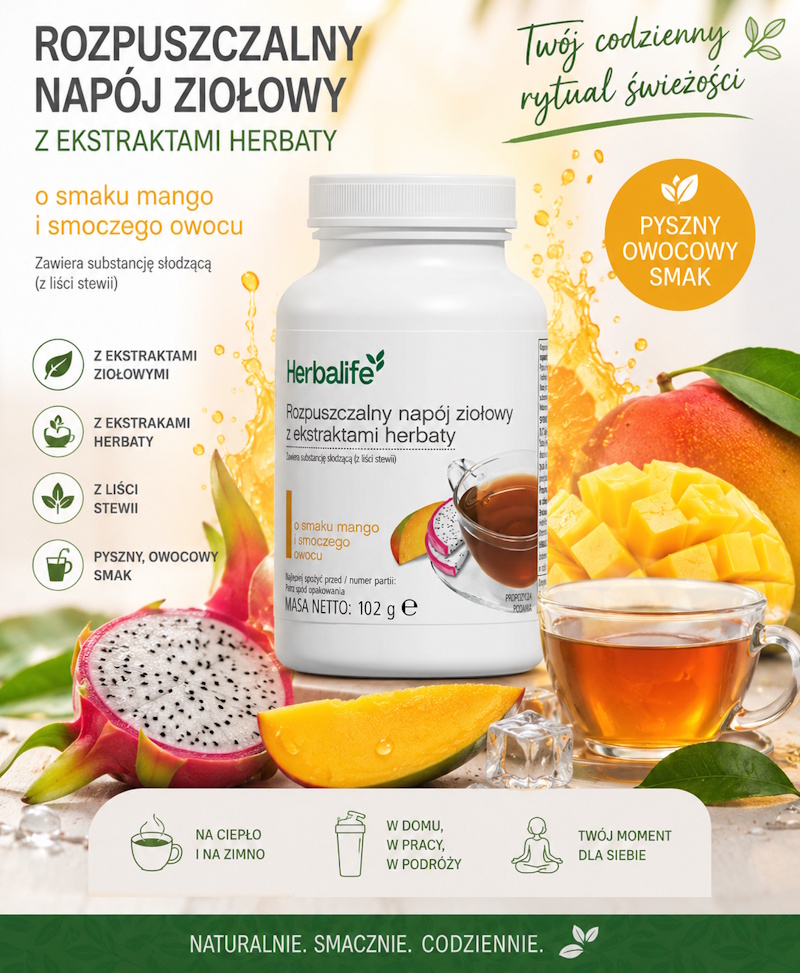 Herbatka Herbalife smak mango smoczy owoc